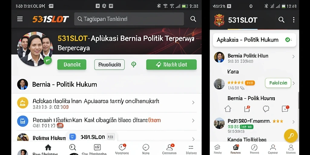 Tampilan antarmuka aplikasi 531SLOT yang informatif dan rapi.