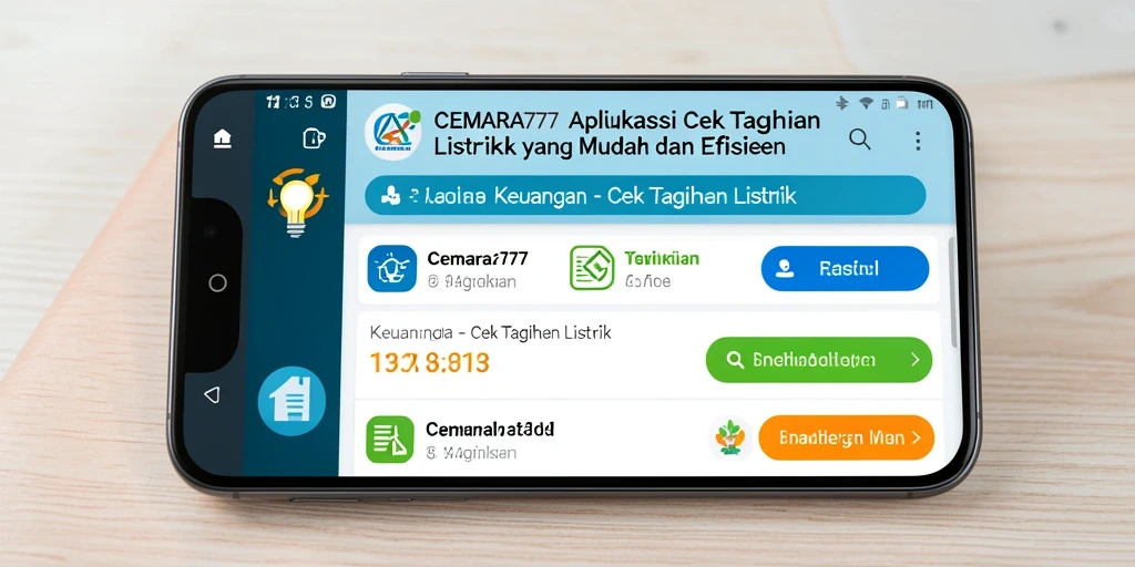Tampilan antarmuka aplikasi CEMARA777 untuk cek tagihan listrik.