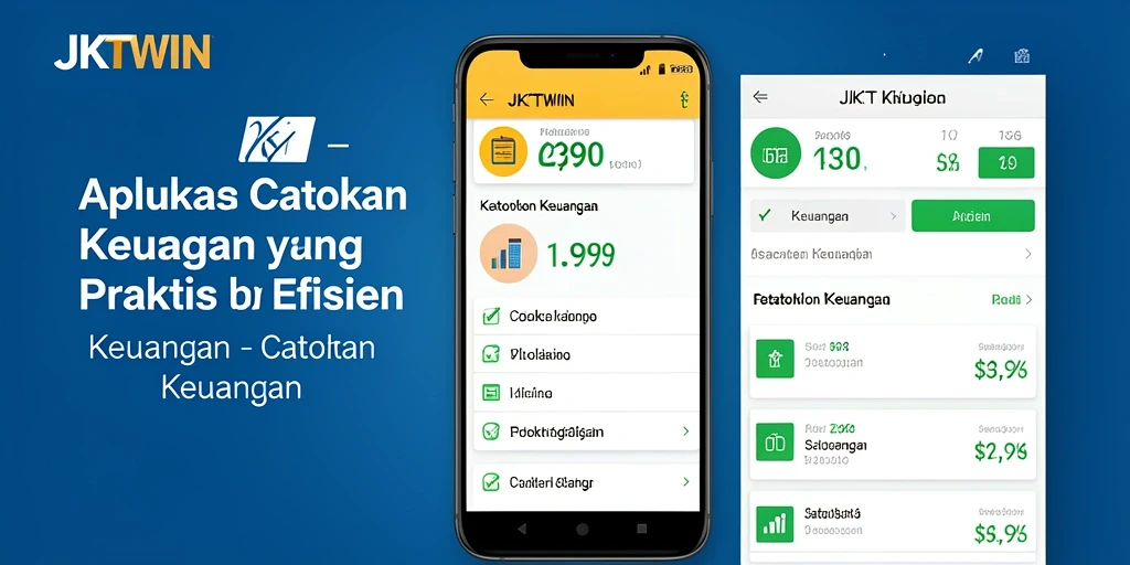 Antarmuka JKTWIN yang rapi dan intuitif untuk catatan keuangan.