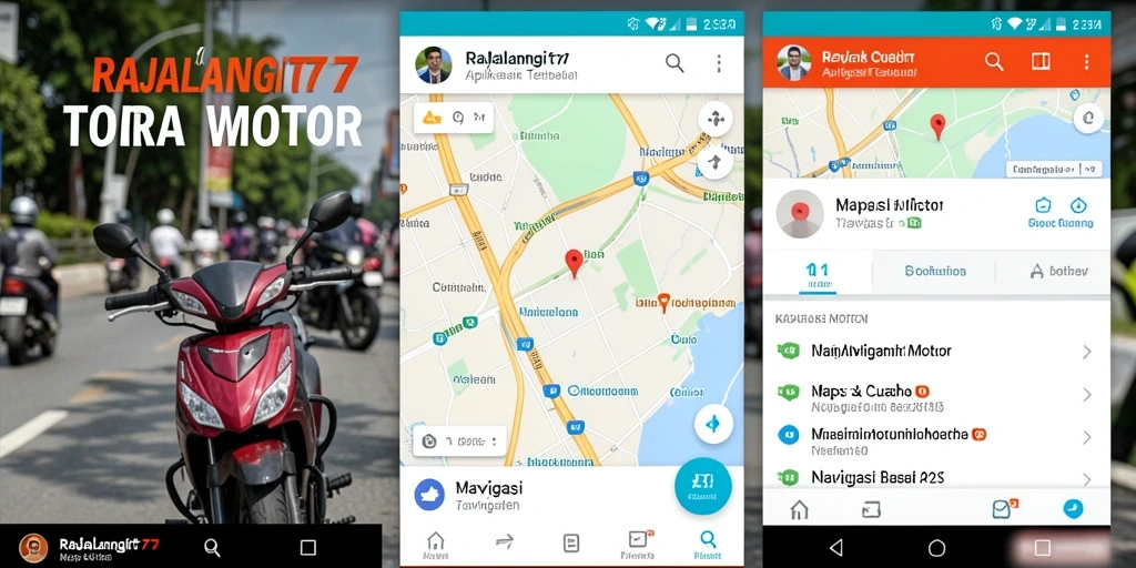 Antarmuka aplikasi RAJALANGIT77 untuk Navigasi Motor yang intuitif.