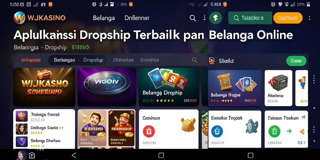 Tampilan antarmuka WJKASINO yang modern dan fungsional untuk Dropship.